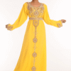 Yellow Georgette Hand Embroidery Party Wear Kaftan