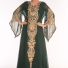 Bottle Green Georgette Hand Embroidery Party Wear Kaftan