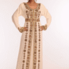 Off White Georgette Hand Embroidery Party Wear Kaftan